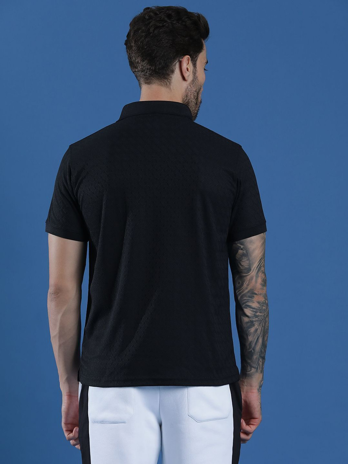 Image of EPPE Solid Men Polo Neck Black T-Shirt