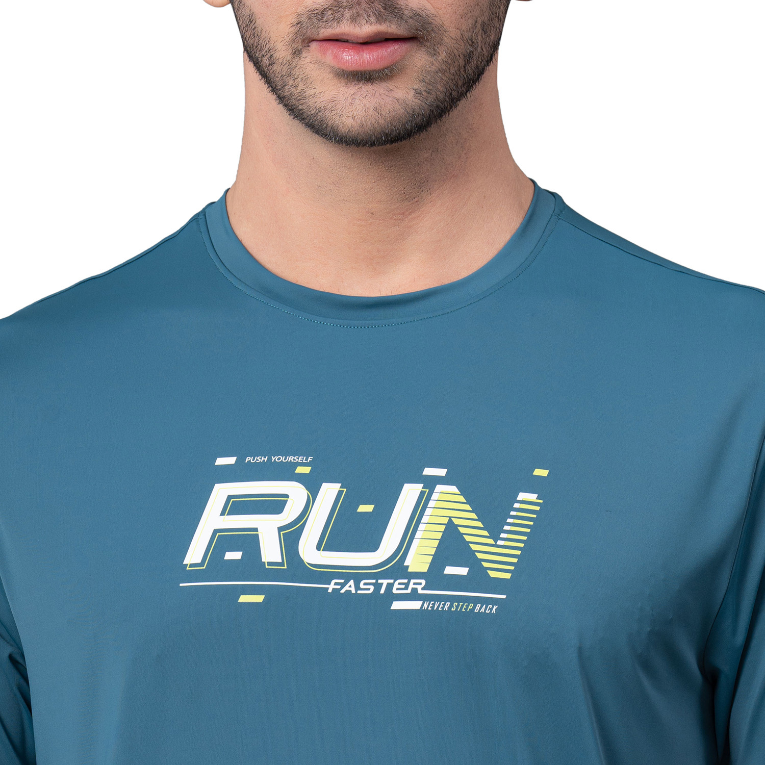 Image of RED TAPE Graphic Print Men Round Neck Blue T-Shirt