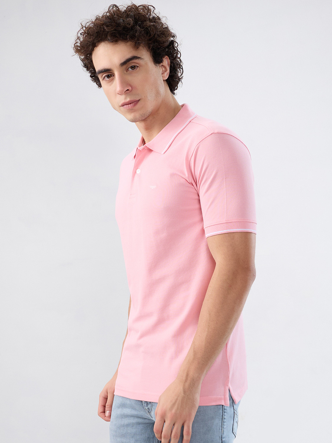 Image of PARK AVENUE Solid Men Polo Neck Green T-Shirt