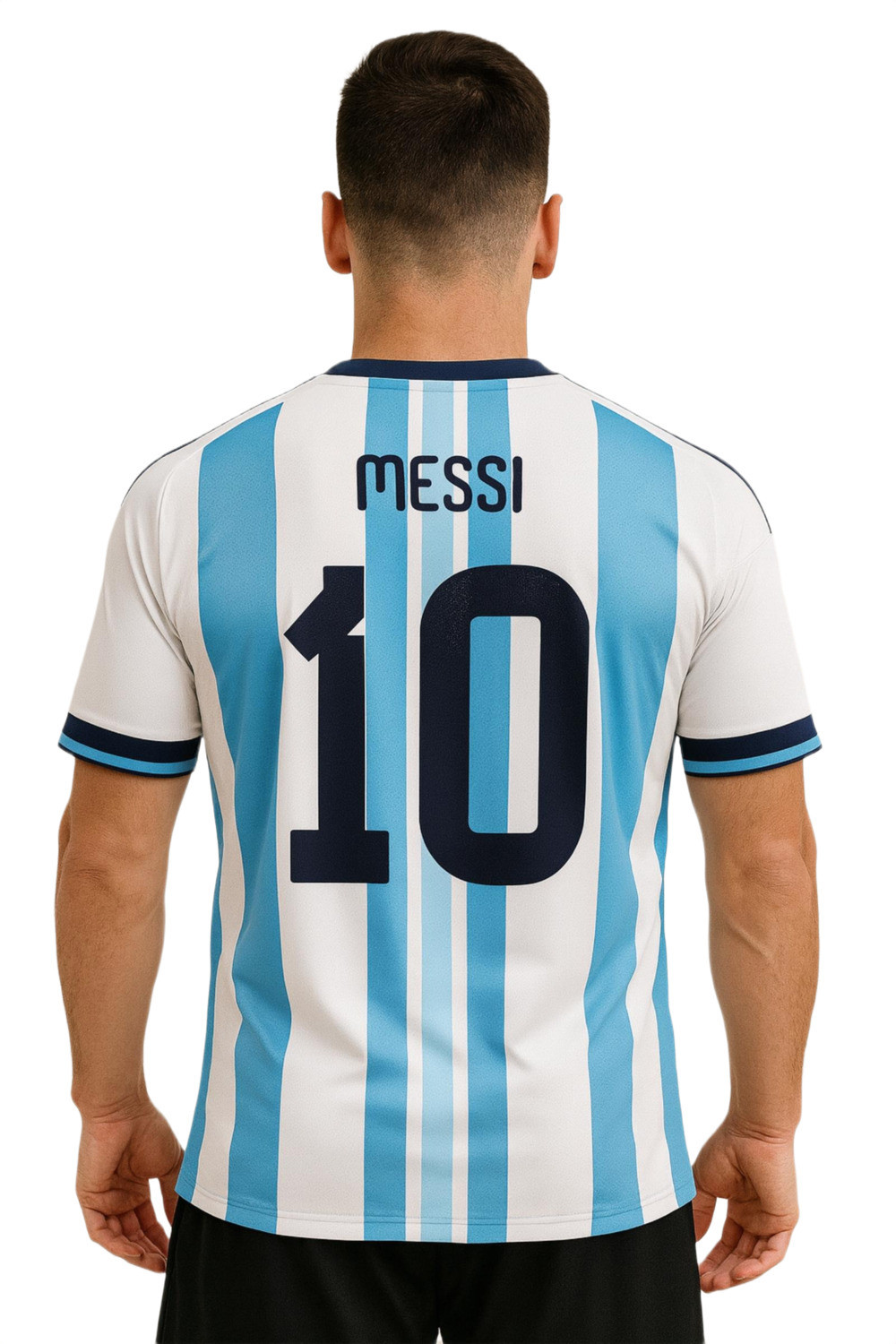 Image of MSV Printed Men Round Neck Blue, White T-Shirt