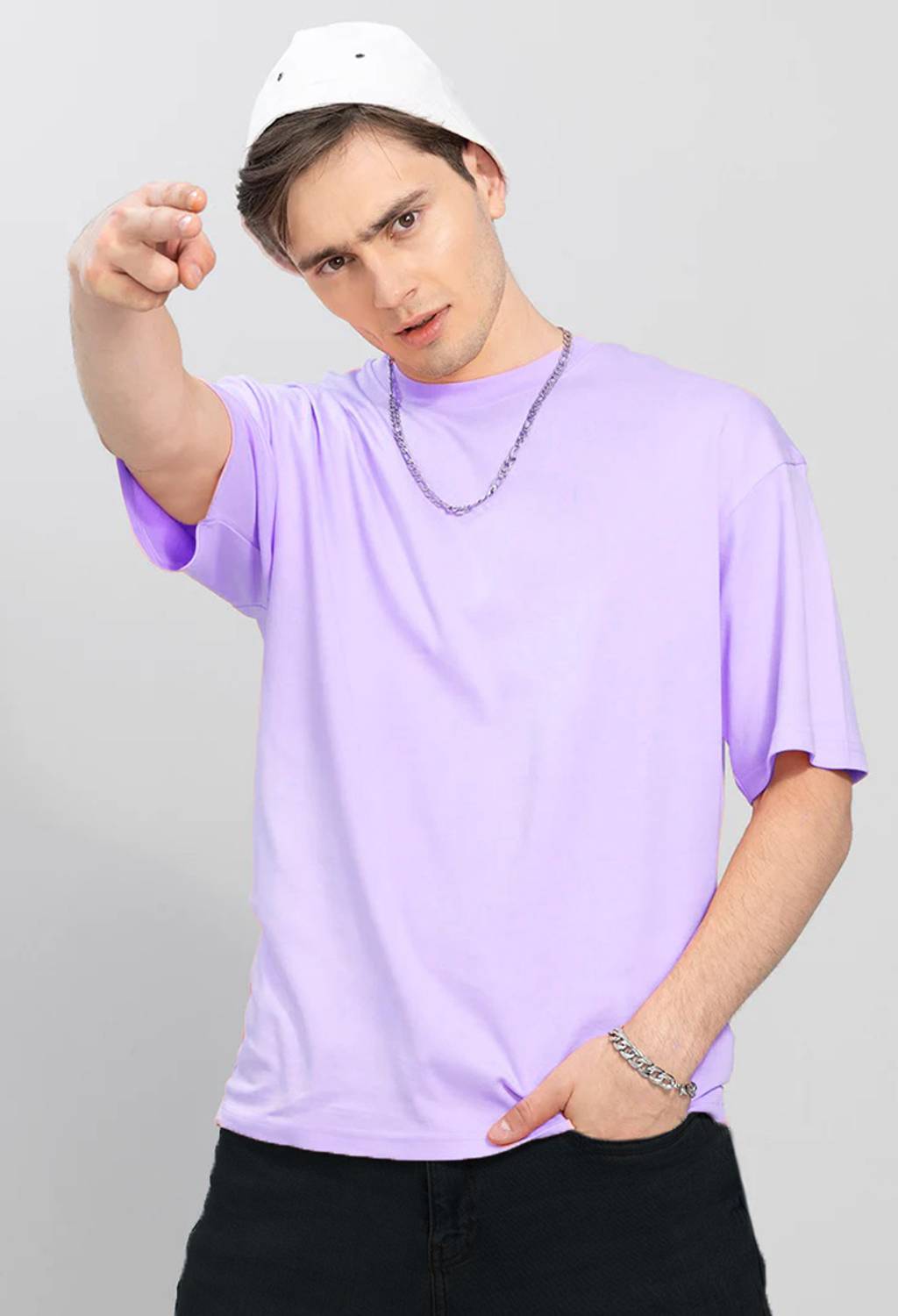 BEING WANTED Men Solid Round Neck Pure Cotton Purple T-Shirt