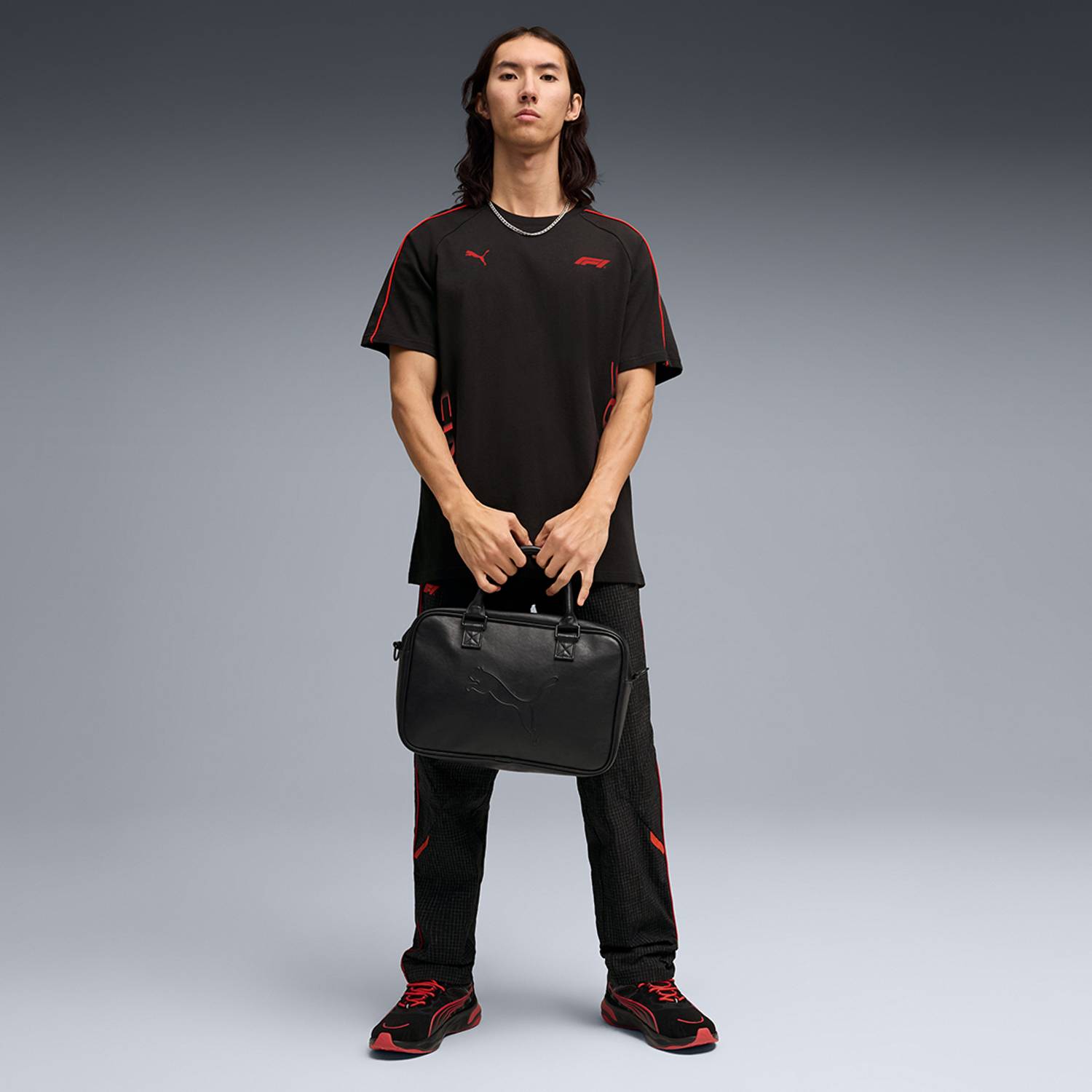 PUMA Solid Men Crew Neck Black T-Shirt - Image 3