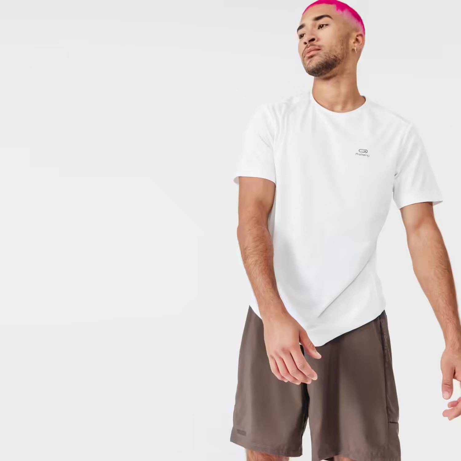 NSUN KALENJI Solid Men Round Neck White T-Shirt
