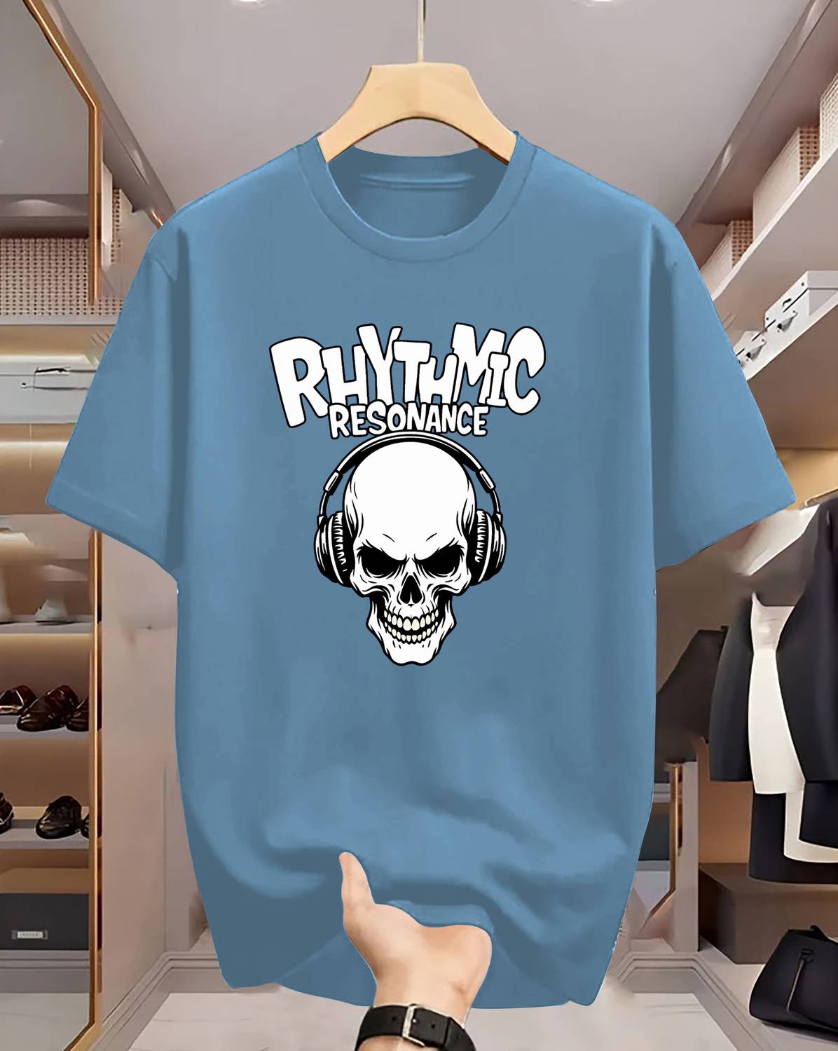 Manly Tees Light Blue Men's T-Shirt - Image 1
