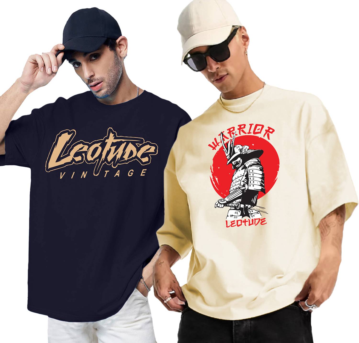 Leotude Men Printed Round Neck Cotton Blend Multicolor T-Shirt