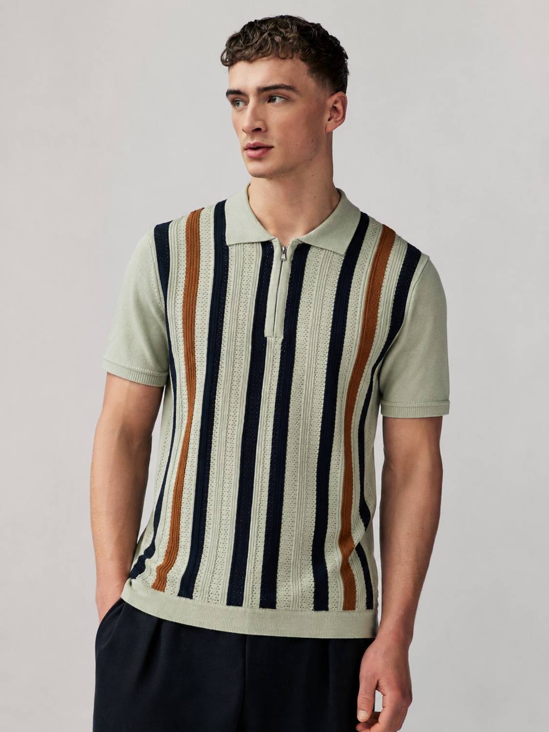 ARAAVI Colorblock Men Polo Neck Multicolor T-Shirt - Image 2