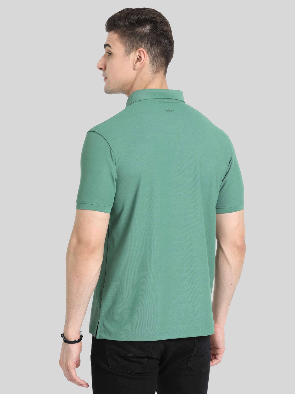 Image of Stellers Solid Men Polo Neck Light Green T-Shirt