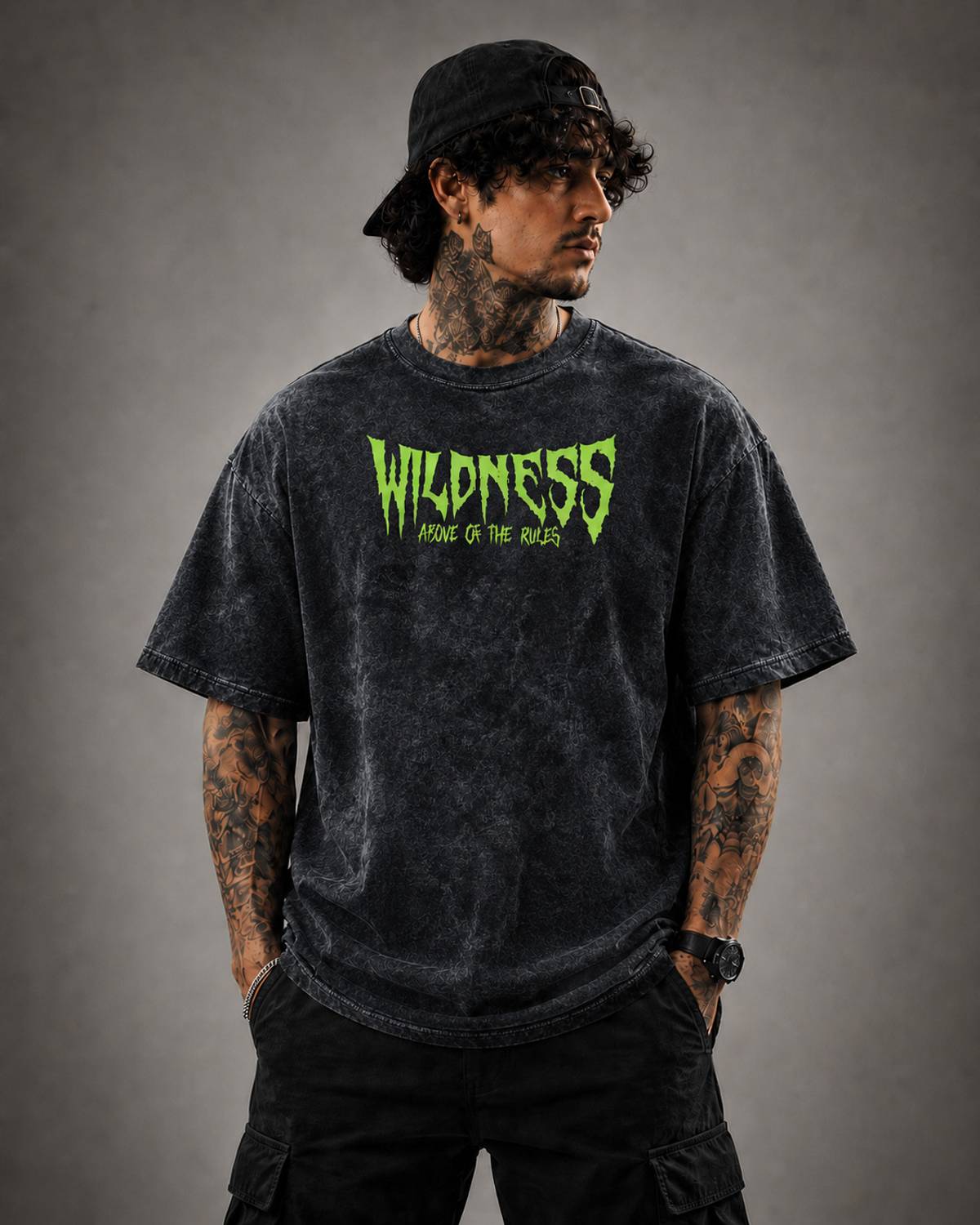Woops Men Black Round Neck Printed T-Shirt - Image 4