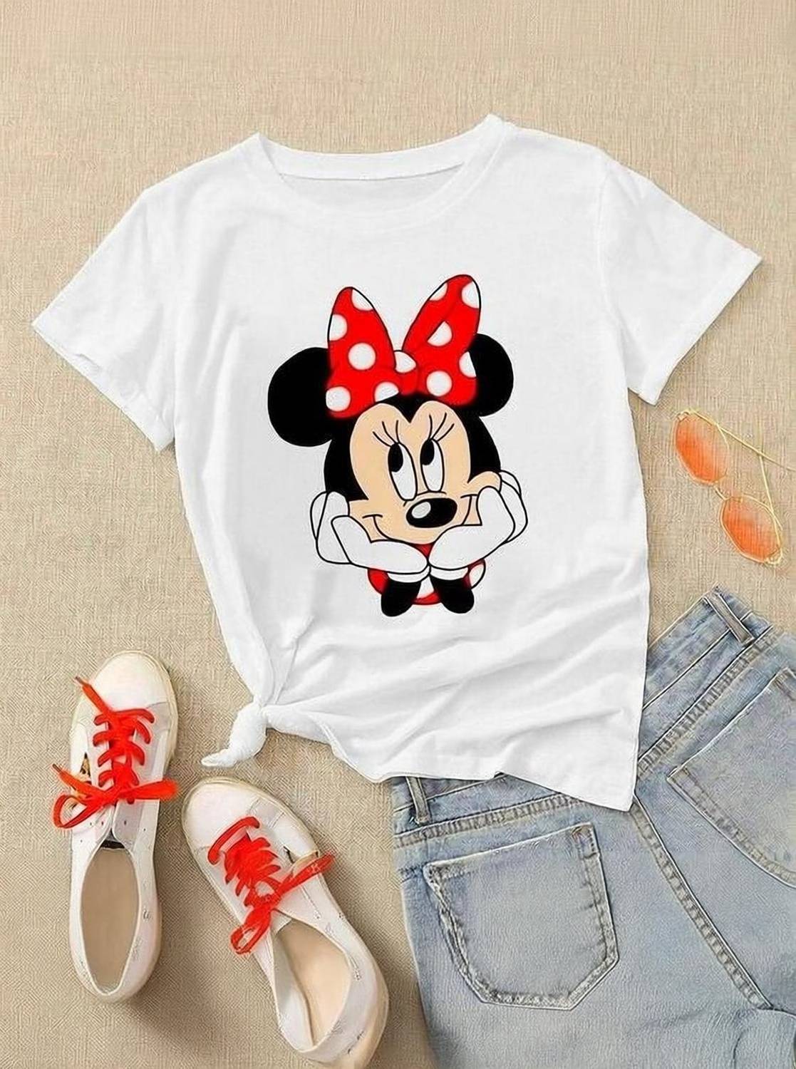 OJSR Printed, Typography Women Round Neck White T-Shirt