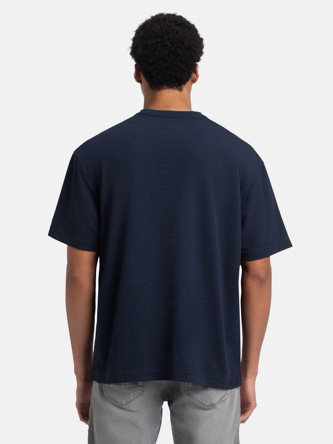 Image of JOCKEY Solid Men Round Neck Navy Blue T-Shirt