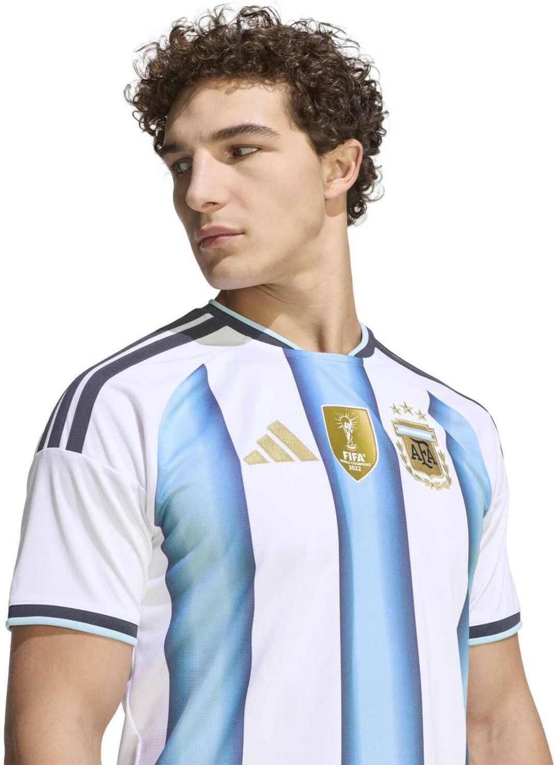 ADIDAS Men Mandarin Collar White T-Shirt - Image 4
