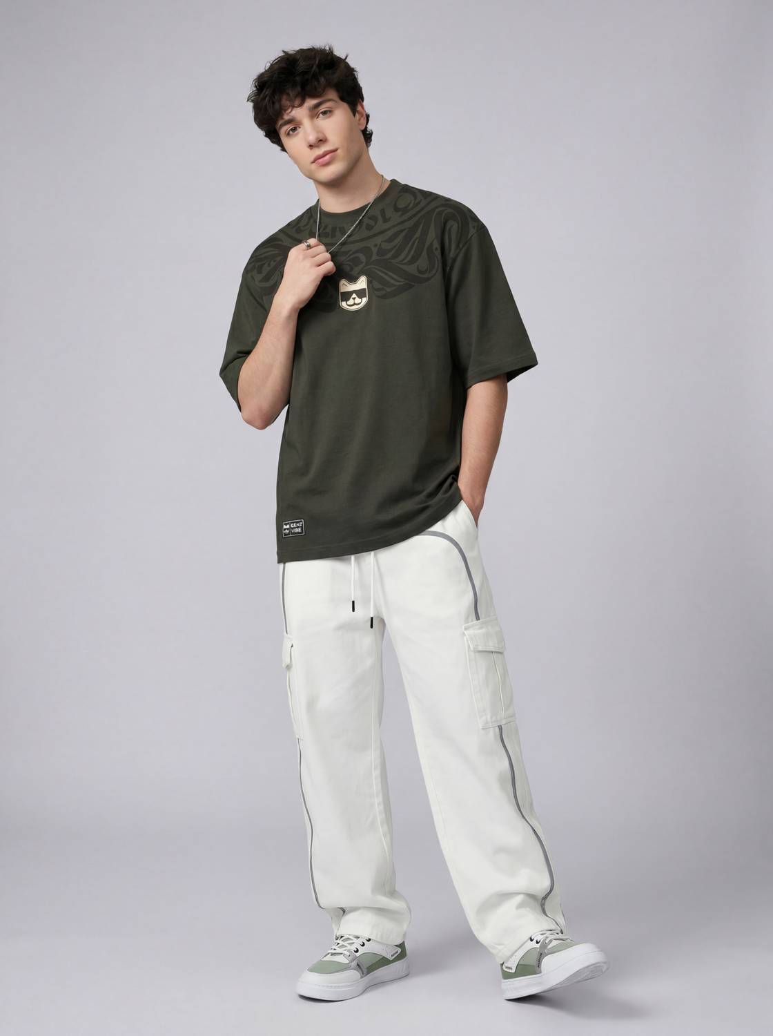 Glitchez Green Round Neck T-Shirt - Image 5