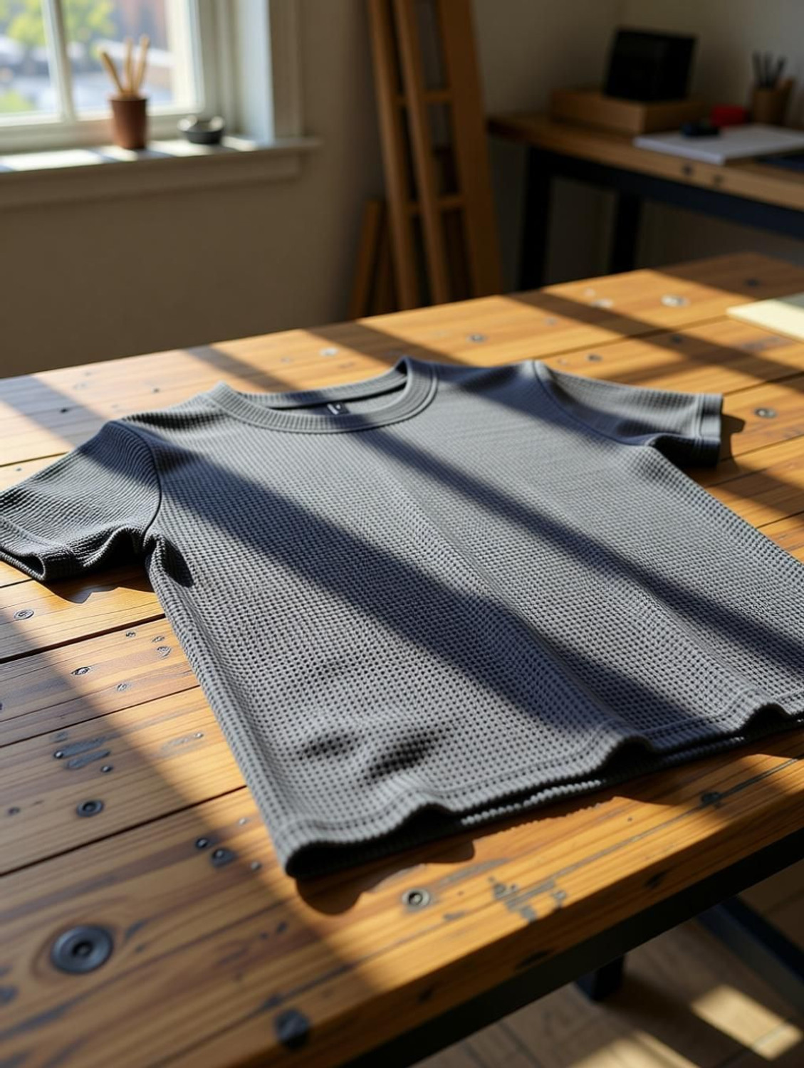 Image of ZeenatFashion Self Design Men Round Neck Grey T-Shirt