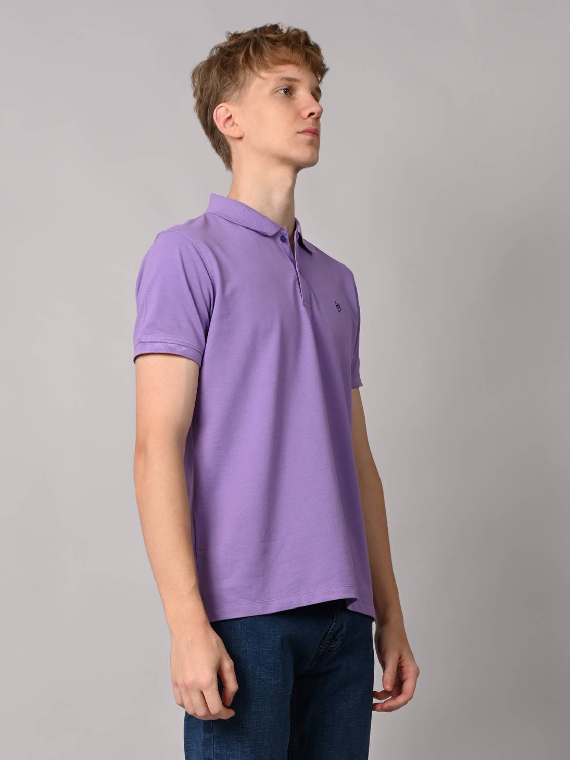 INTEGRITI Men Purple Polo Neck T-Shirt - Image 3