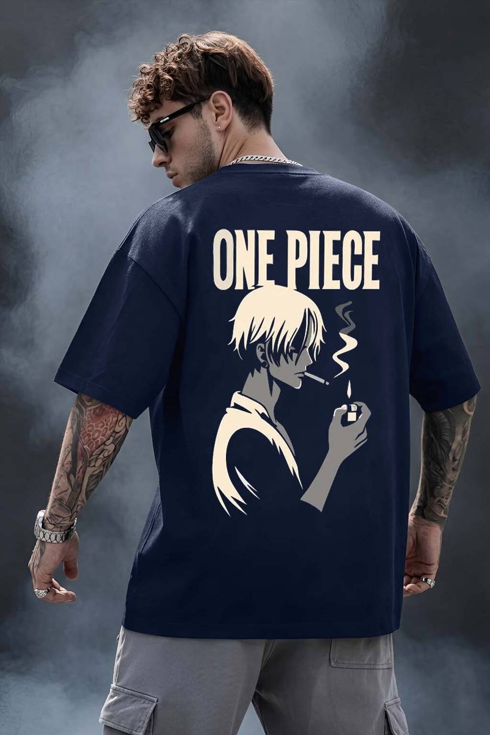 TOJER Navy Blue Men's Round Neck T-Shirt - Image 1