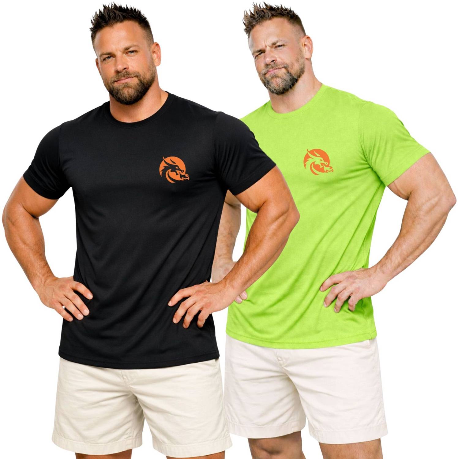 3colors Printed Men Round Neck Black, Green T-Shirt