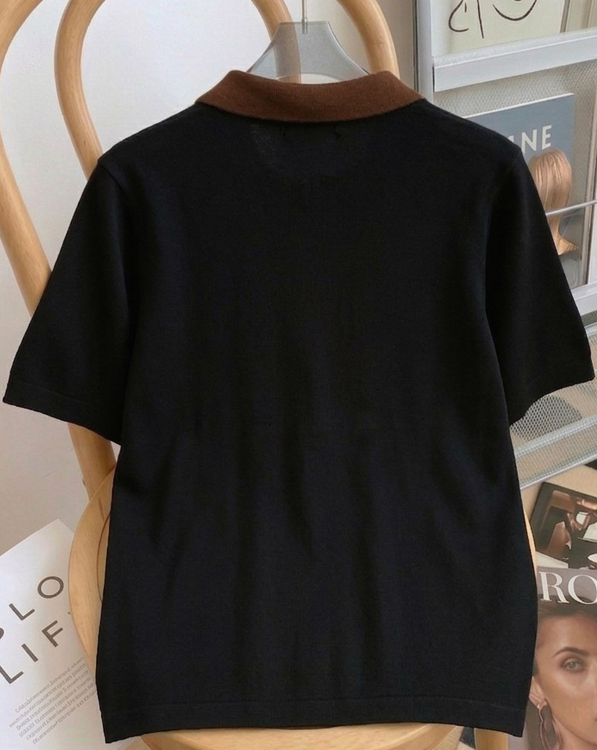Image of AOOSH Striped Men Polo Neck Multicolor T-Shirt