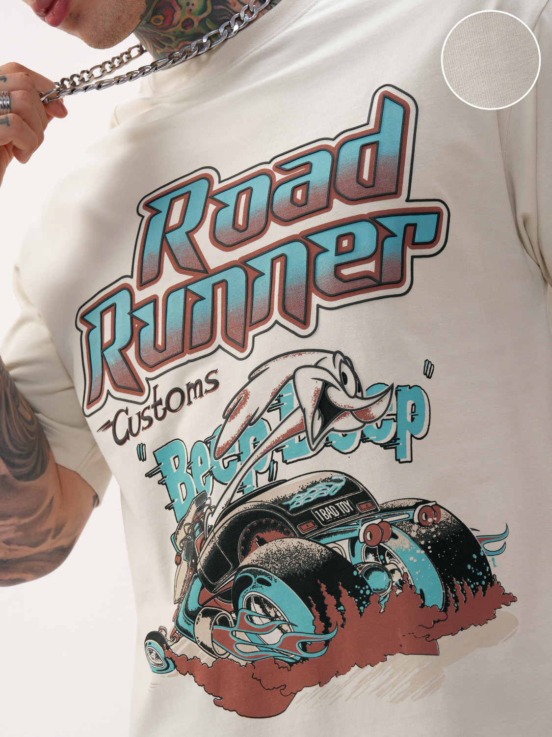 Image of HIGHLANDER Printed Men Round Neck White T-Shirt