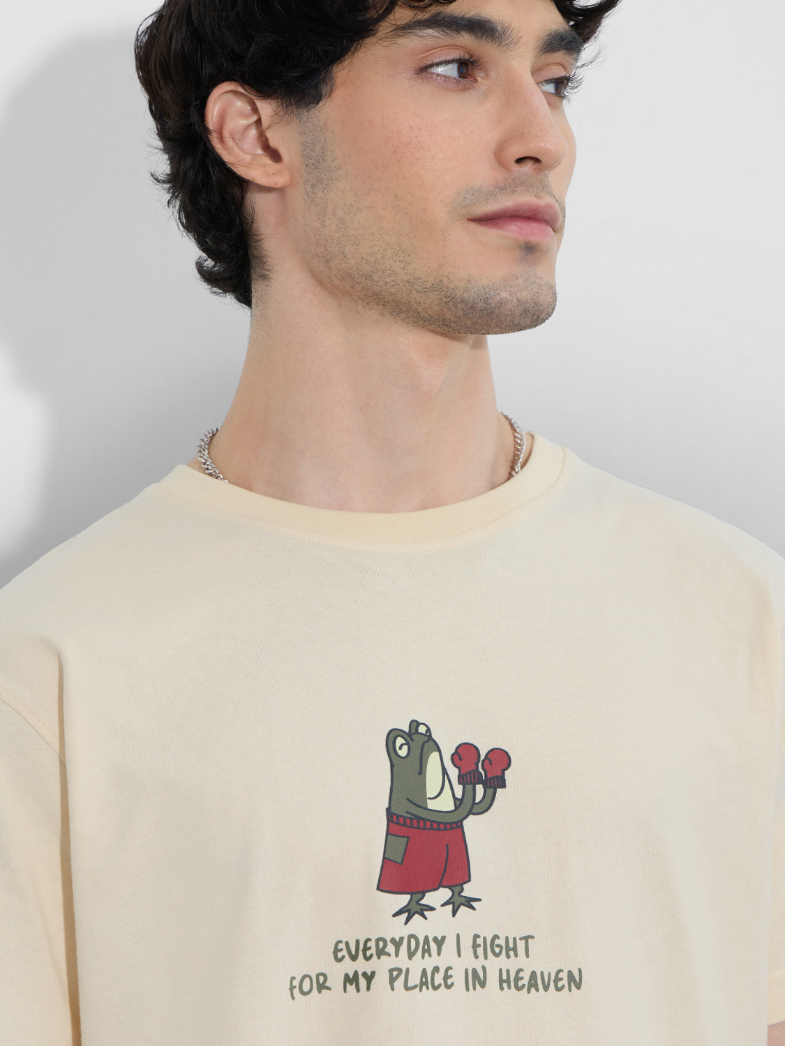 Image of The Souled Store Printed Men Round Neck Yellow T-Shirt