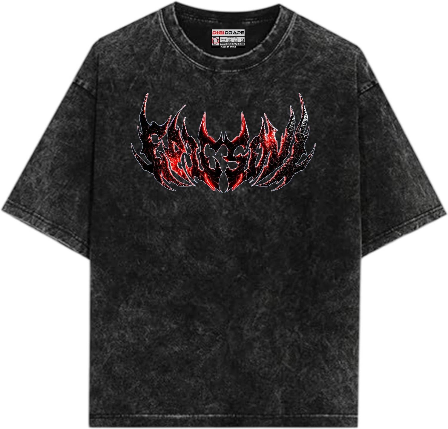 INCHEON Black Round Neck T-Shirt - Image 2