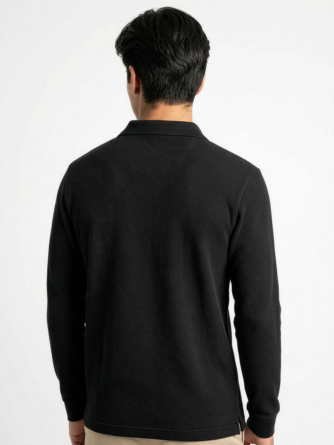 Damensch Black Polo Neck T-Shirt - Image 4
