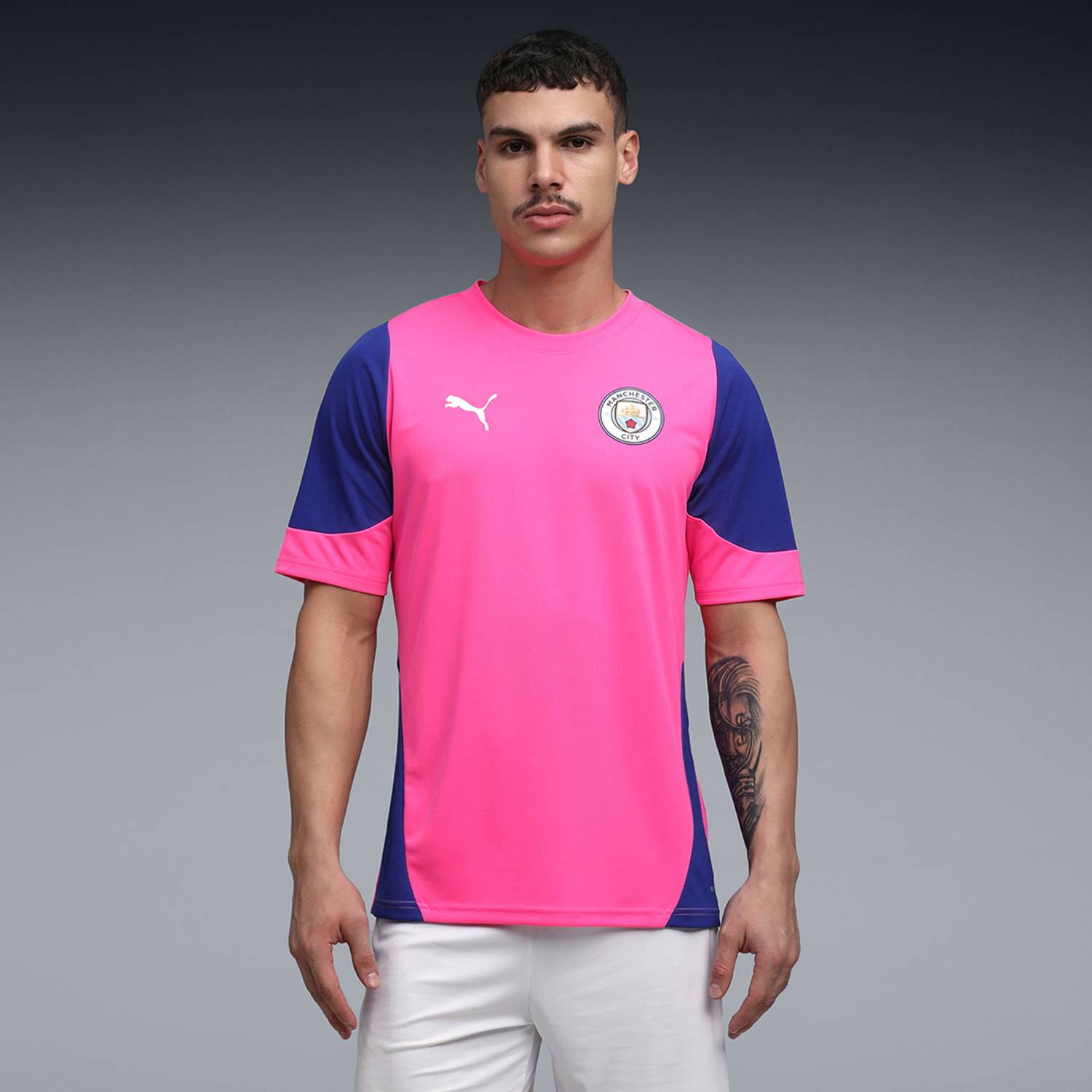 PUMA Men Printed Crew Neck Polyester Pink T-Shirt