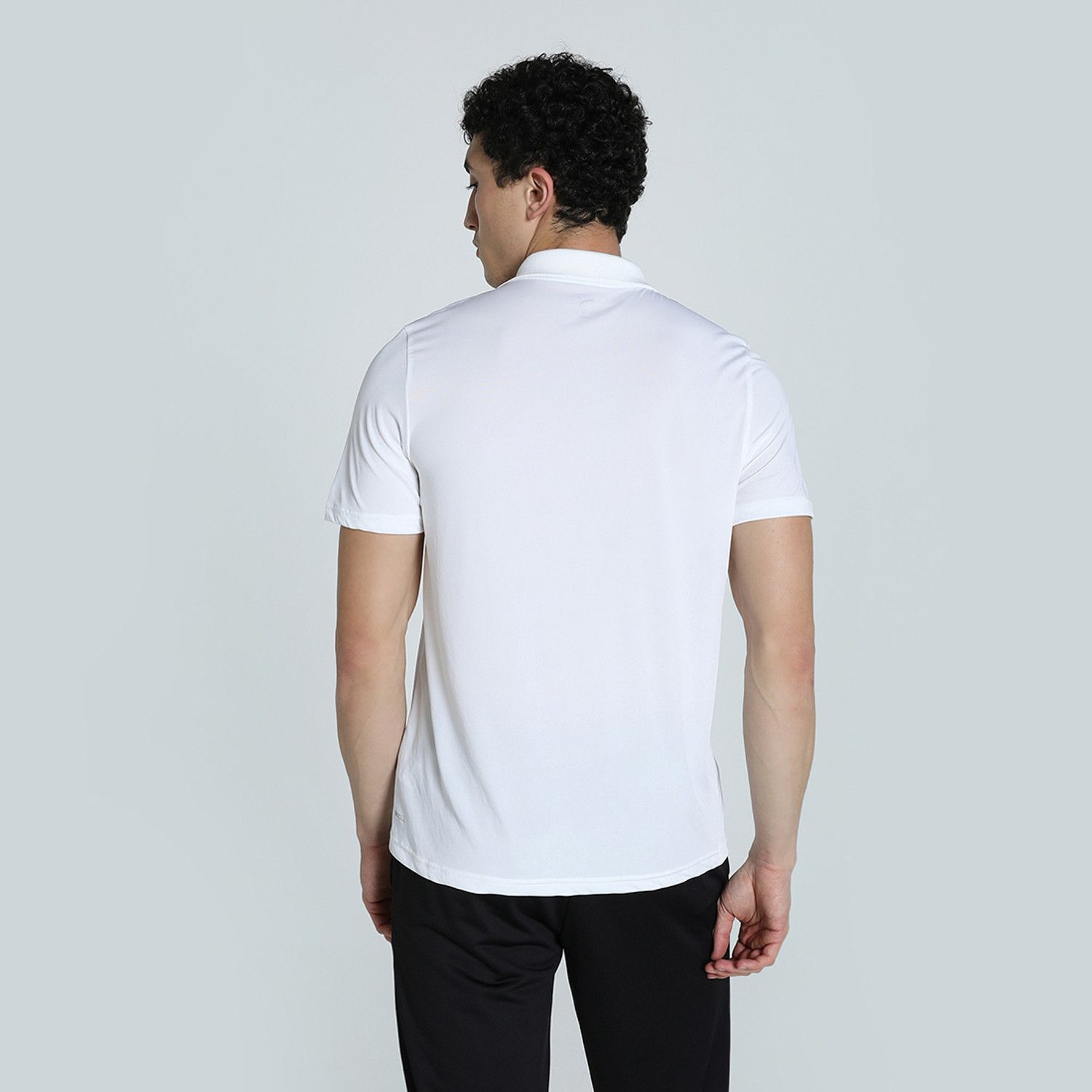 Image of PUMA Solid Men Polo Neck White T-Shirt