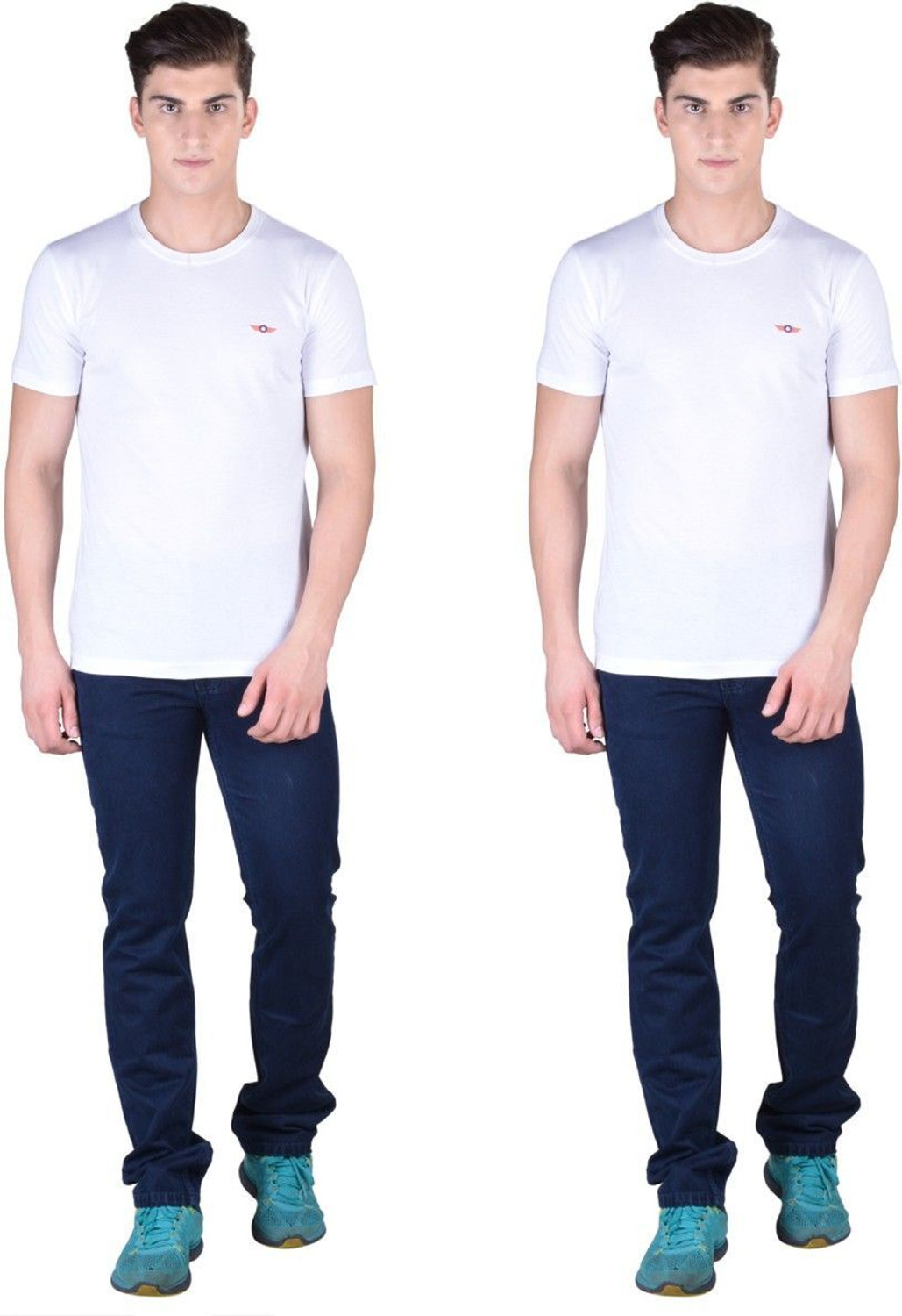 Image of Force NXT Solid Men Round Neck White T-Shirt