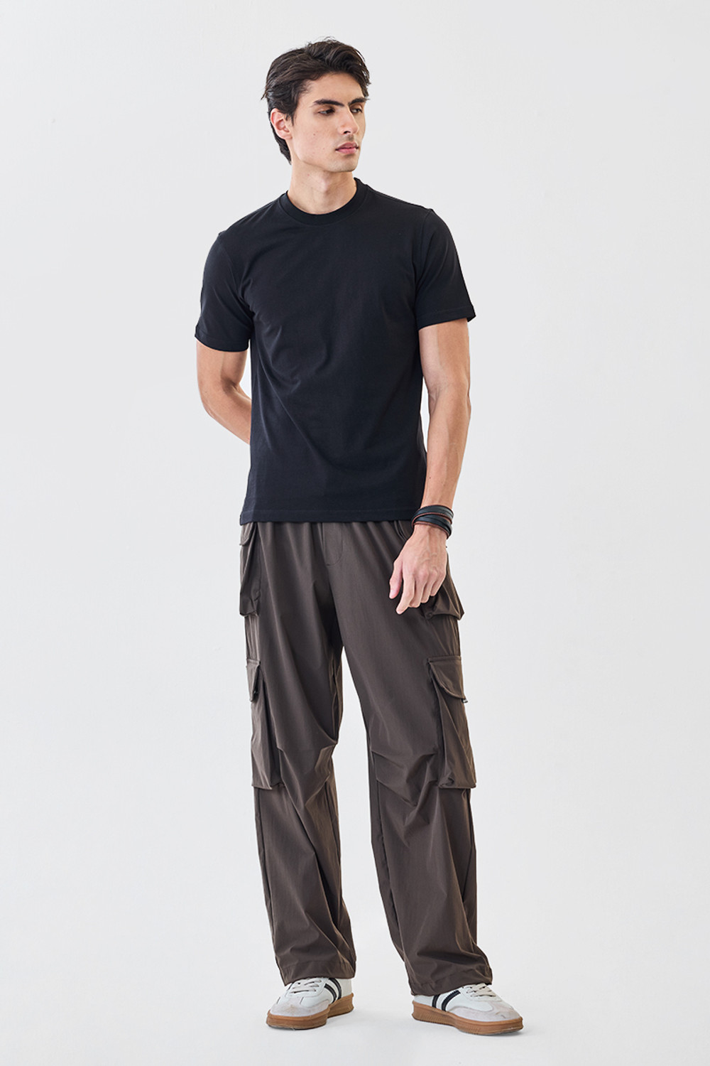 Image of Snitch Solid Men Crew Neck Black T-Shirt
