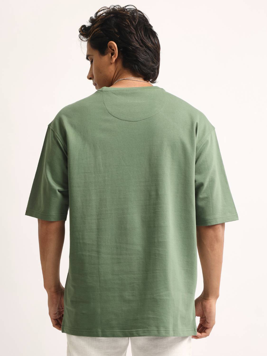MANIAC Men Green Round Neck T-Shirt - Image 5