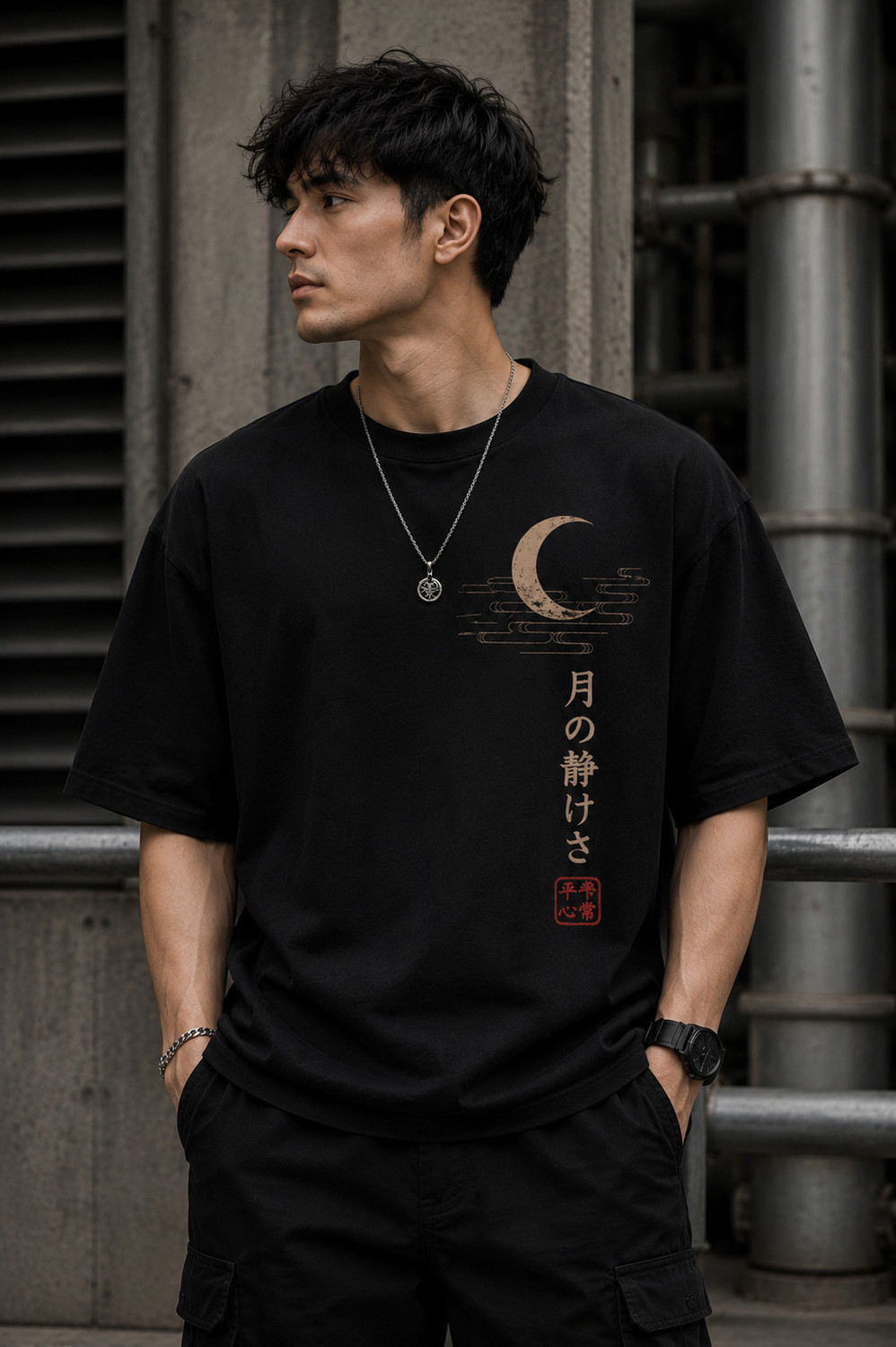 Image of ZEGRA (Z) Men Printed Round Neck Pure Cotton Black T-Shirt