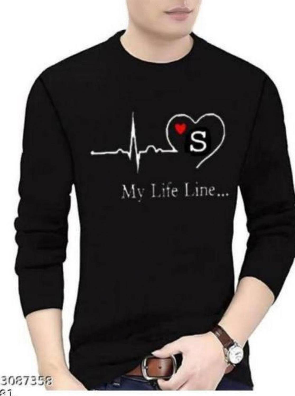 ALIVE Printed Men Round Neck Black T-Shirt