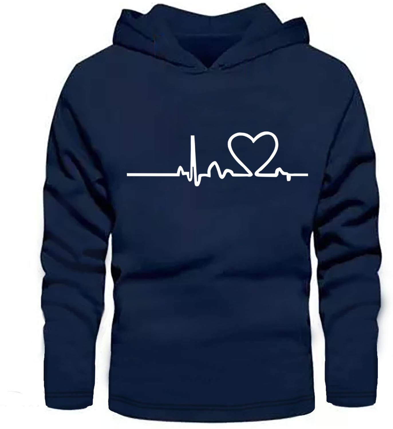 Bike Printed Men Hooded Neck Dark Blue T-Shirt