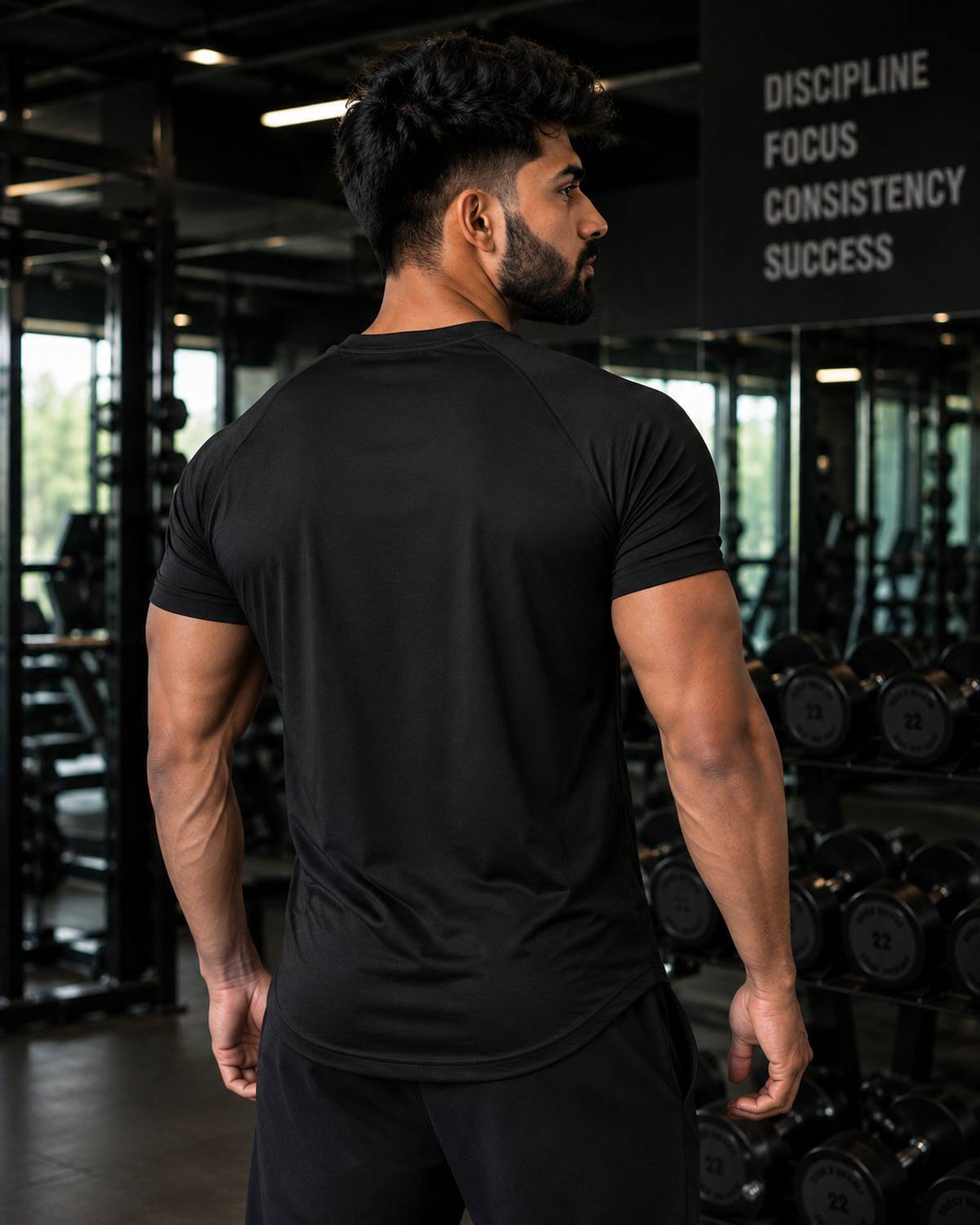 SUZX Black Reversible Round Neck T-Shirt - Image 2