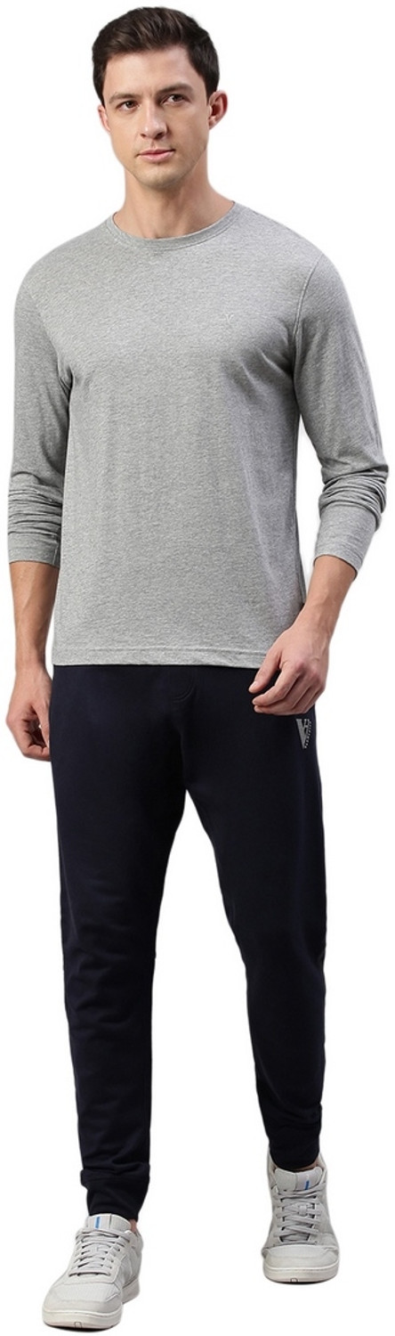 Image of VAN HEUSEN Solid Men Round Neck Grey T-Shirt