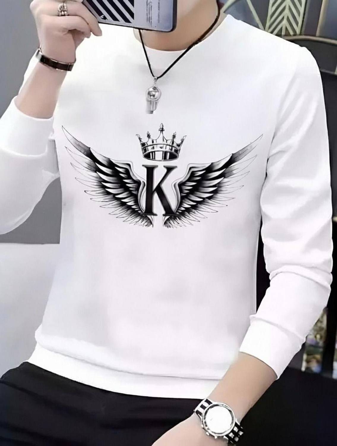 baquax Printed Men Round Neck White T-Shirt