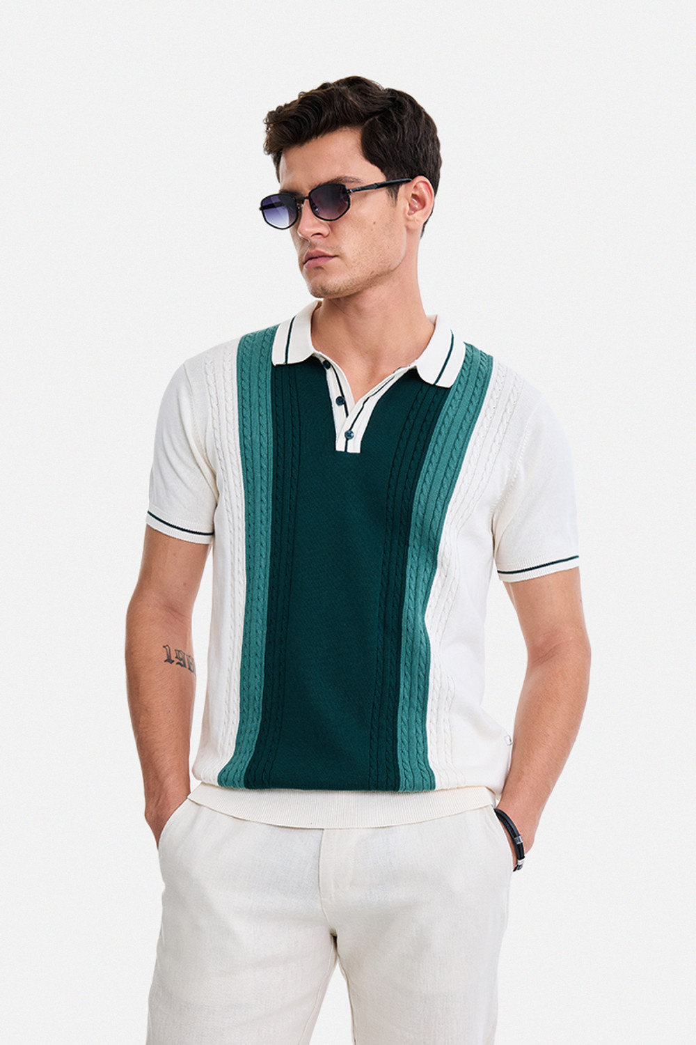 Image of Snitch Colorblock Men Polo Neck Multicolor T-Shirt