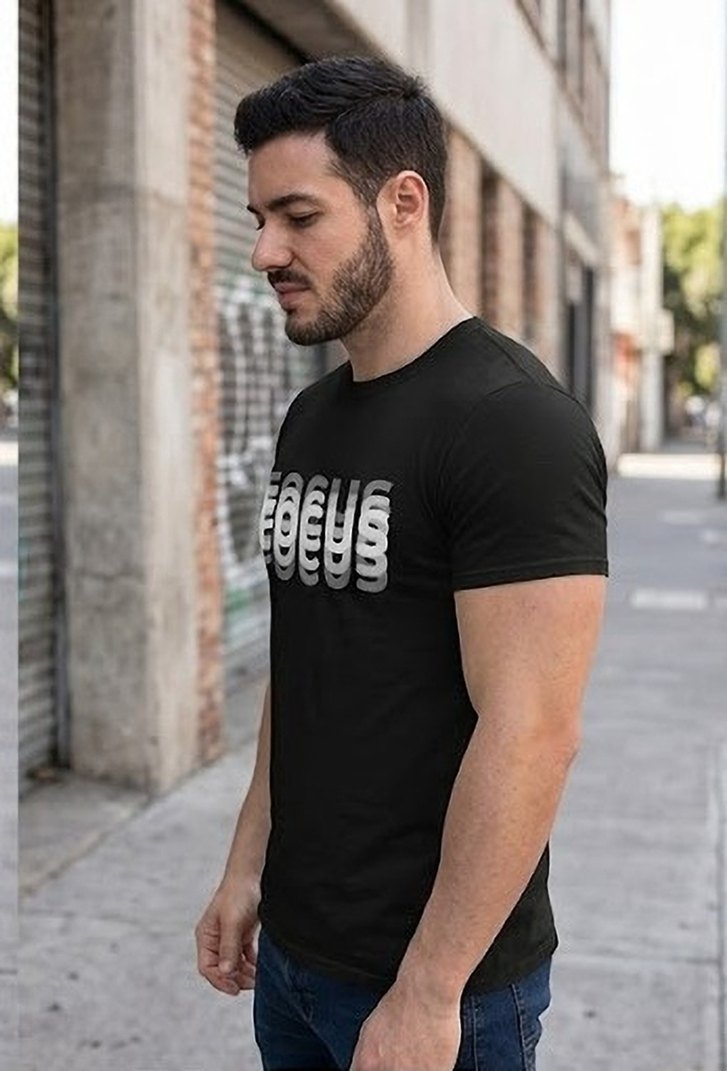 Image of KOZYKULT Typography Men Round Neck Black T-Shirt