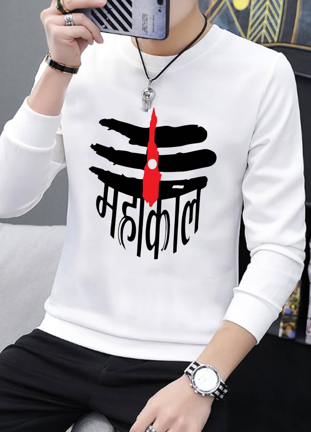 IWF Printed Men Round Neck White T-Shirt