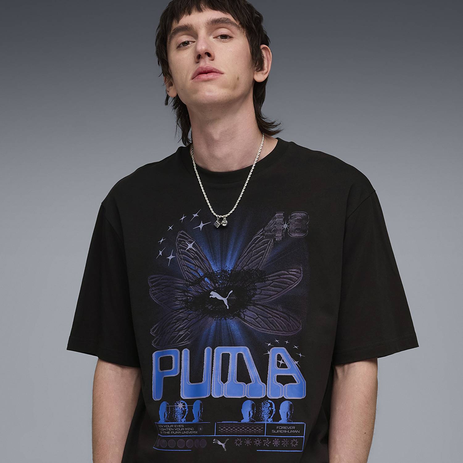 PUMA Men Black Crew Neck T-Shirt - Image 2