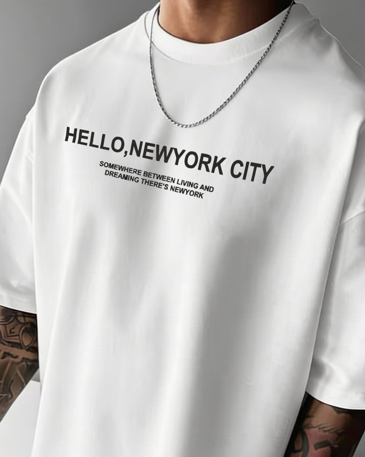 Image of FLYIND VOGUE OUTFIT Typography Men Round Neck White T-Shirt