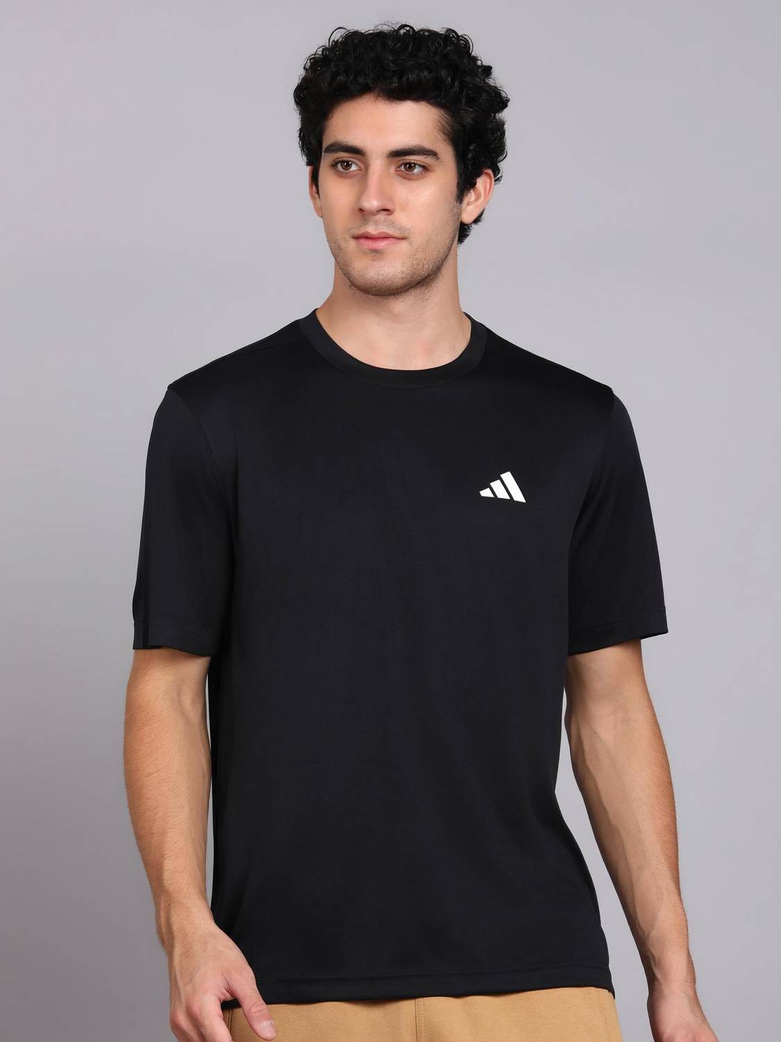 Adidas Men Black Round Neck T-Shirt - Image 1