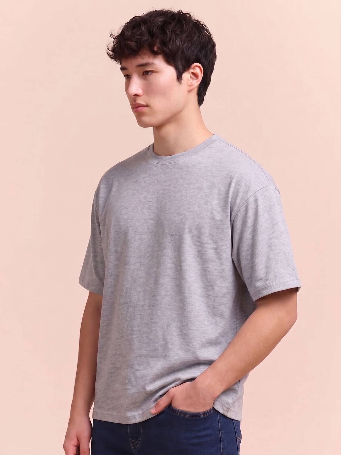 fortyfive Men Grey Round Neck T-Shirt - Image 3