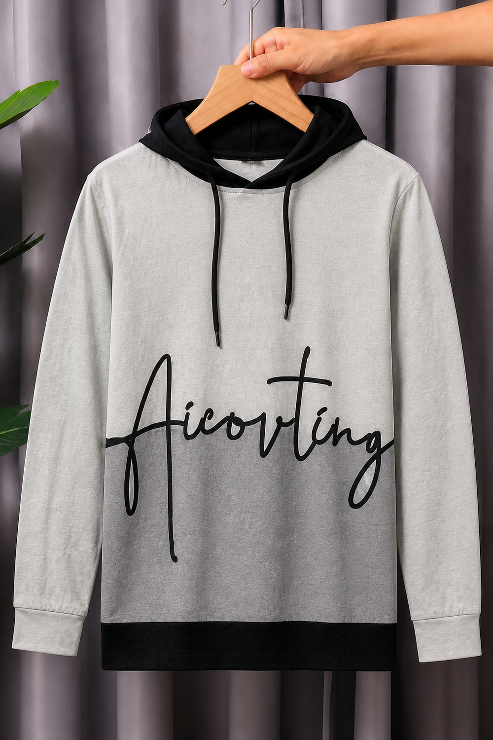 Image of Try This Typography Men Hooded Neck Multicolor T-Shirt
