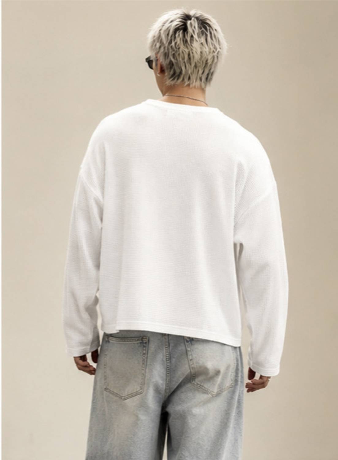 NOXEN Solid Men Round Neck White T-Shirt - Image 2
