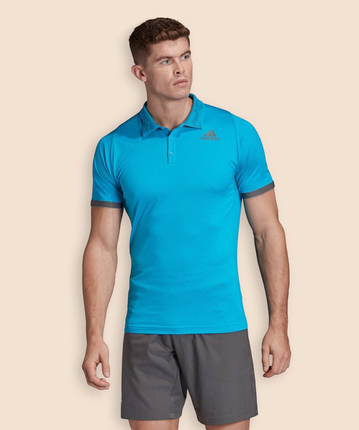 ADIDAS Sporty Men Polo Neck Blue T-Shirt