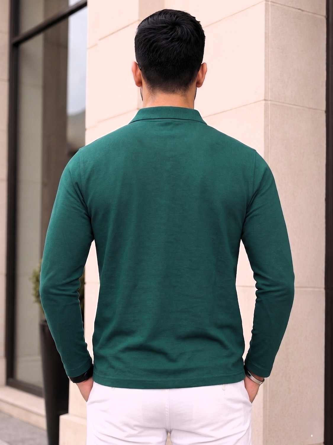 Image of Alvin Printed Men Polo Neck Green T-Shirt