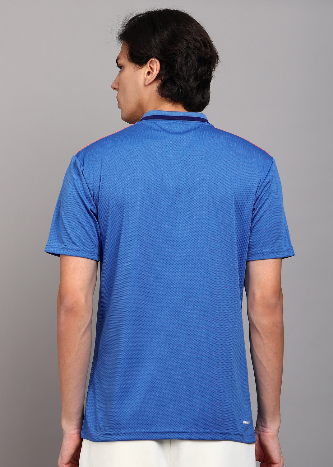 Image of ADIDAS Printed Men Crew Neck Blue T-Shirt