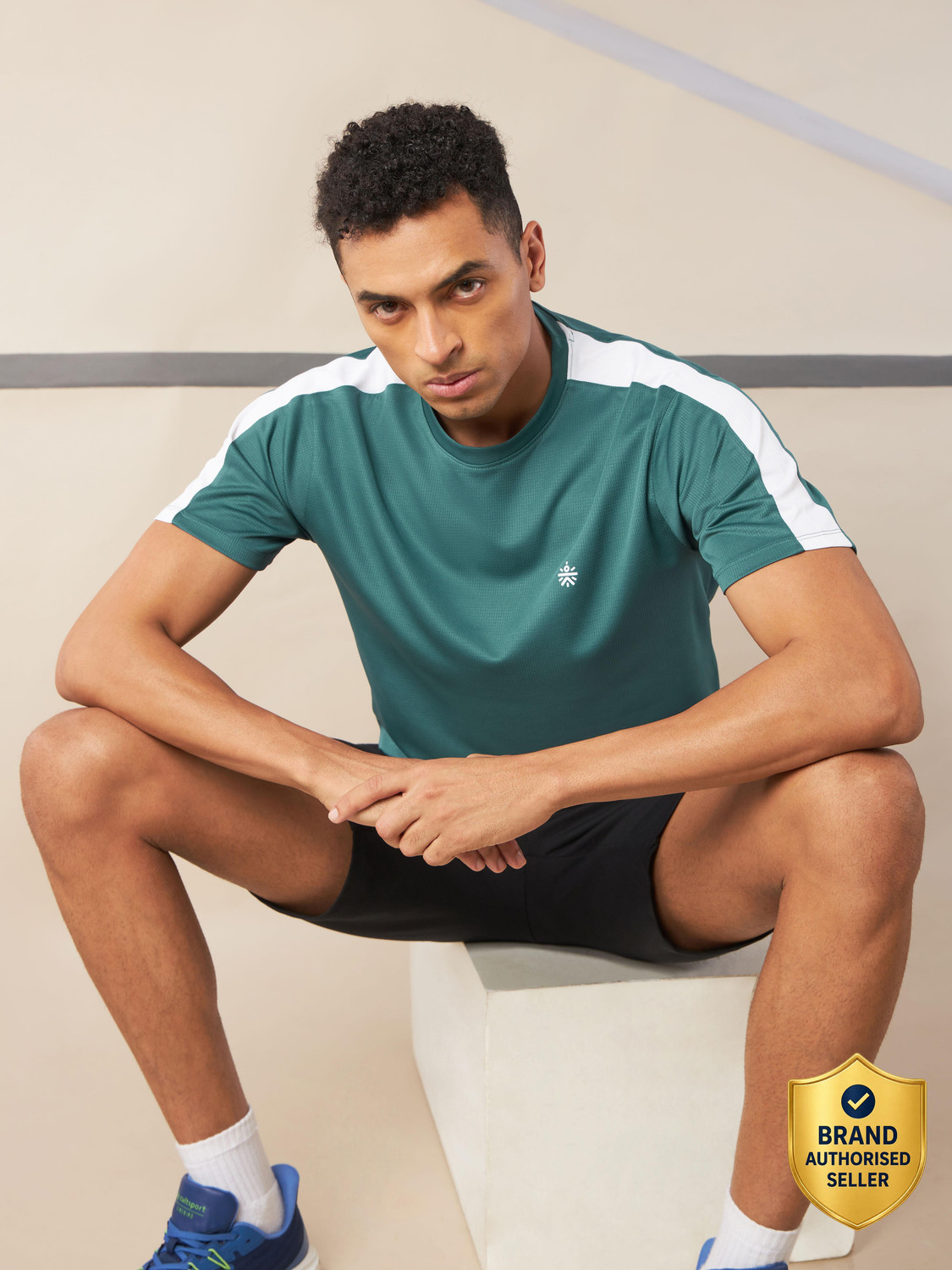 Cult Colorblock Men Crew Neck Green T-Shirt