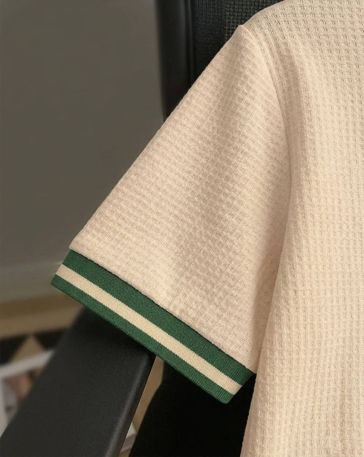 AUSK Colorblock Men Polo Neck Beige T-Shirt - Image 4